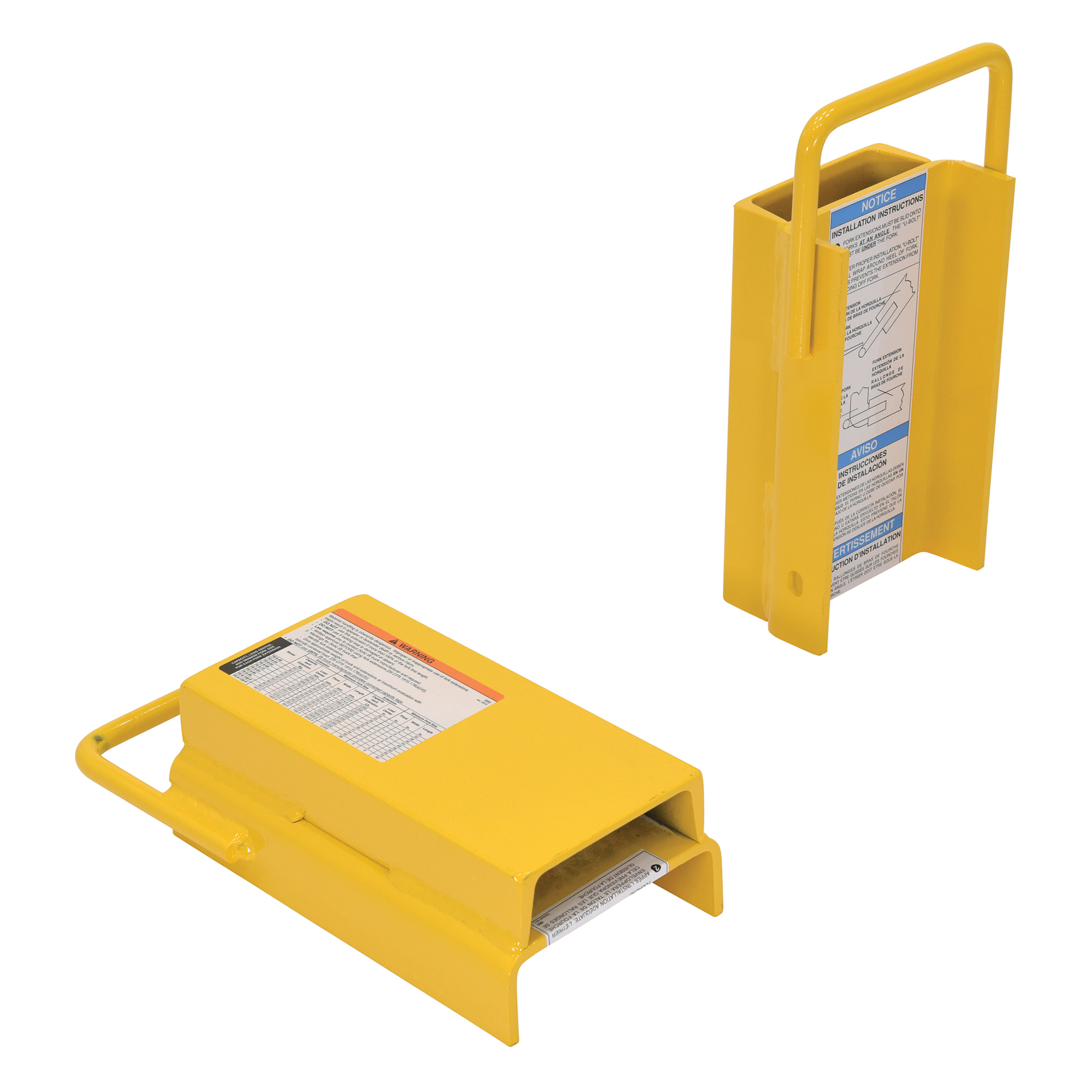 Vestil Steel Fork Rear Spacer - 6in., Yellow, 15.63in. Extension Length, 8.38in. Extension Width, Model# FRS-6-12